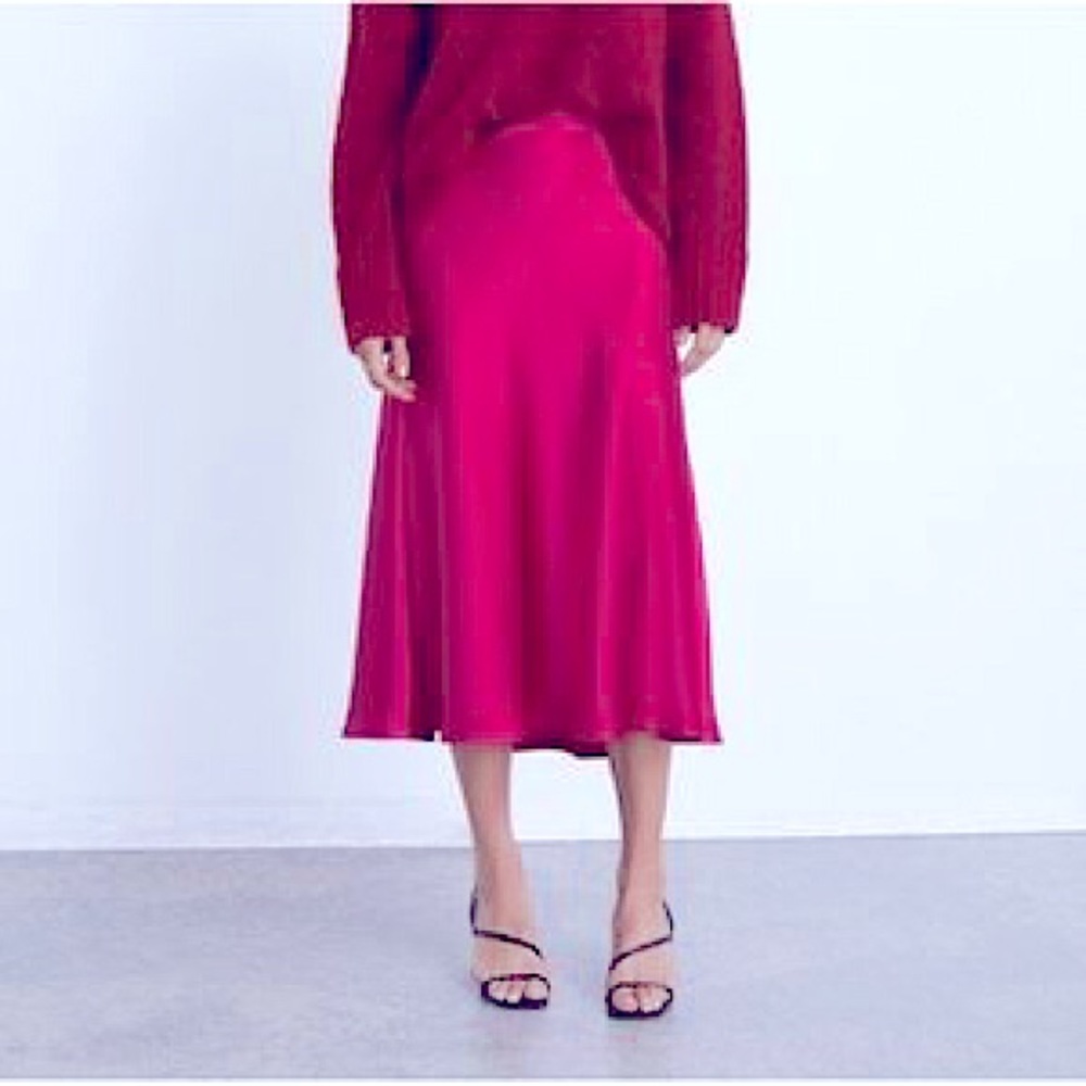 💕Glamorous Luxury100%SILK MIDI Skirt Bowtie Waist